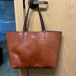 Mansur Gavriel Tote - Original Launch Brown with Blue Interior